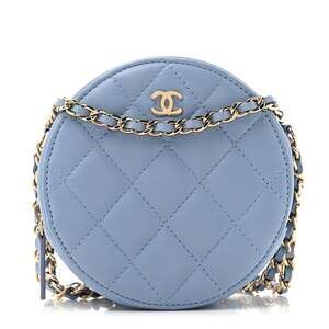 Chanel Lambskin Quilted Round Clutch #224766C18B